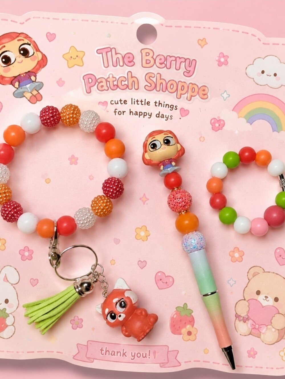 Disney's Doorables Turning Red Panda Pen Tumbler Keychain Bracelet Accessory